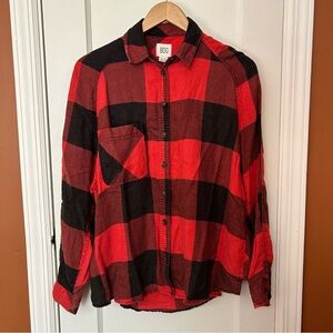 BDG Red and Black Buffalo Plaid Button-Down Shirt